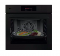 Духовой шкаф с паром AEG NBP8S731AT SteamPro, пиролиз, термощуп, телескопы, TFT дисплей, черный матовый (Германия)